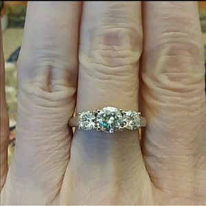 Three Stone Moissanite Ring Size 8